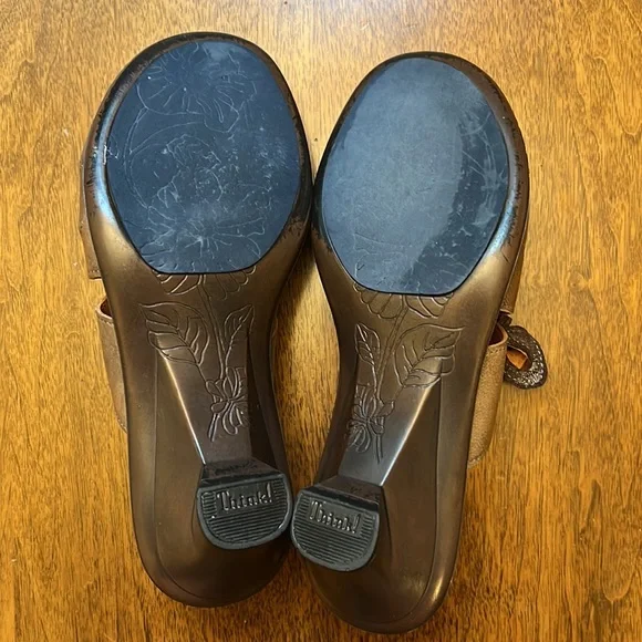 Think! Brown Floral Sandal EU 38 Kitten Heel - Picture 7 of 8